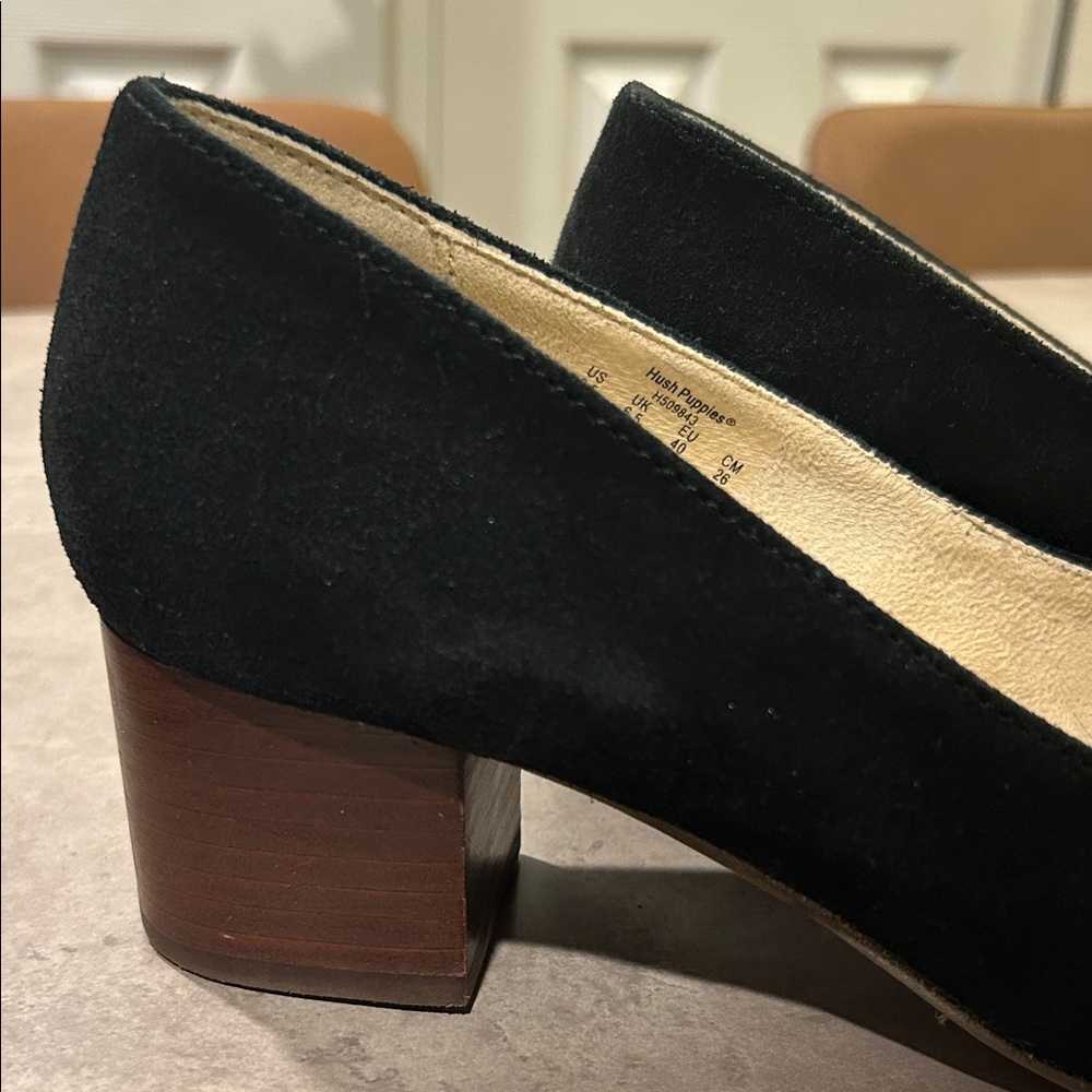 Hush Puppies Black Block Heel Shoes View 2